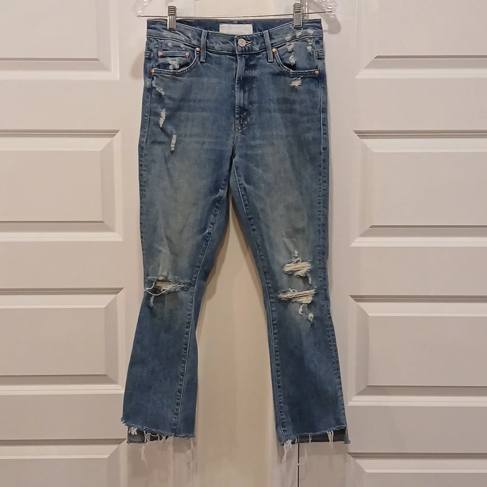 Mother Superior The Insider Crop Step Fray Jeans In Holy Melancholy Size 28